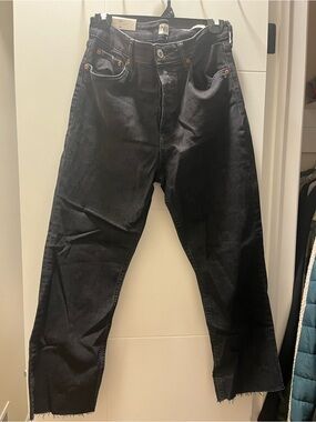 Zara high rise cropped denim